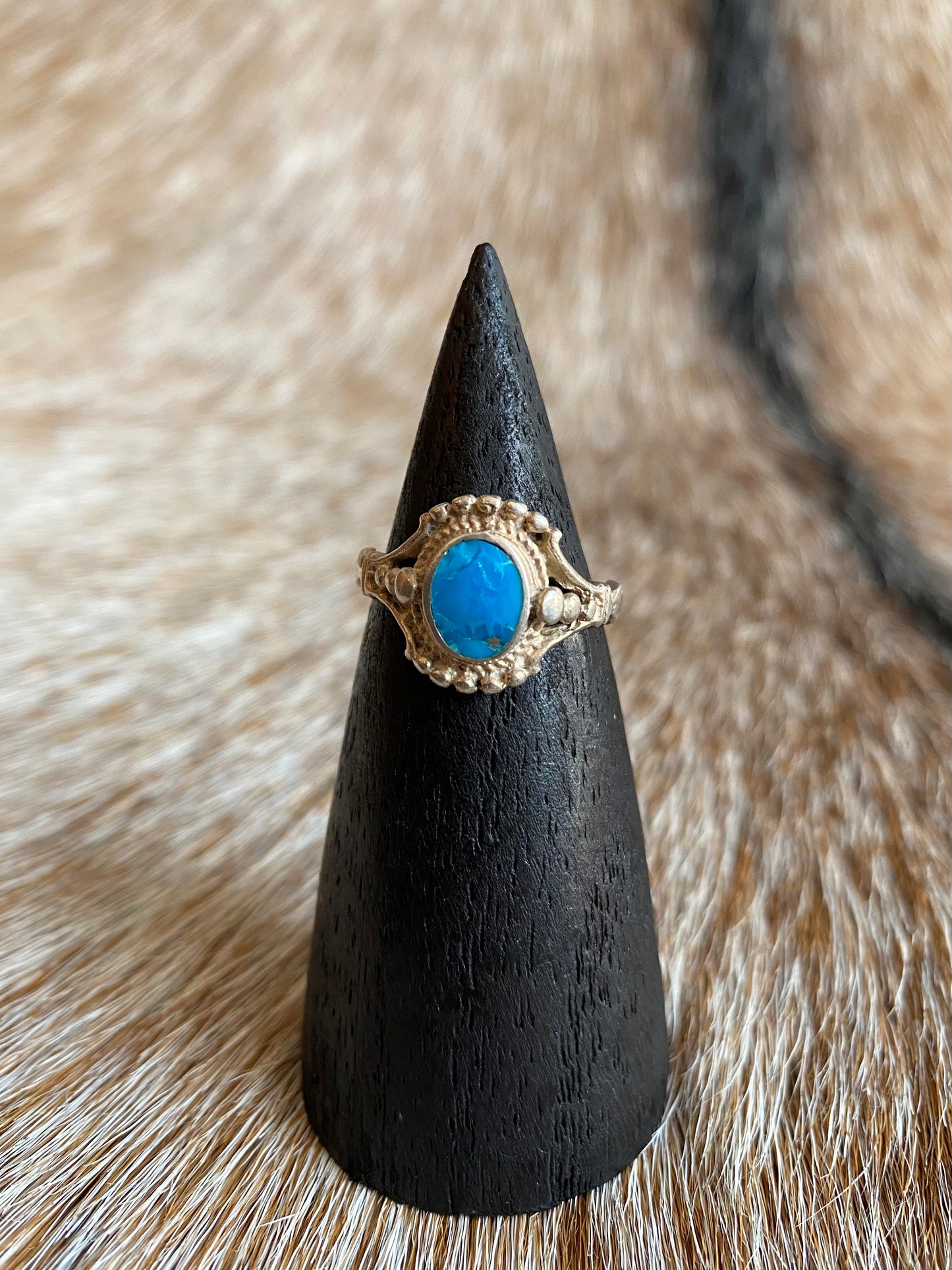 Vintage Sterling Silver Faux Turquoise Ring