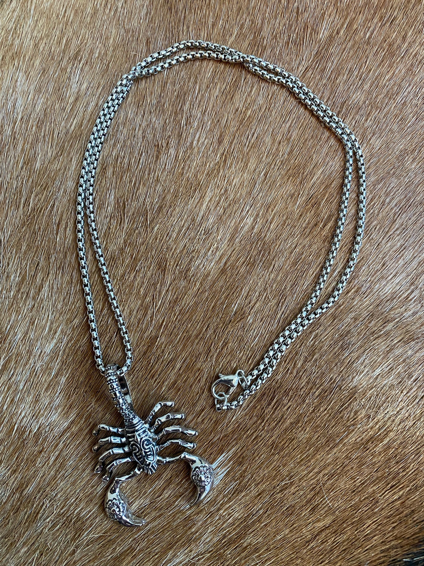 Large Silver Scorpion Necklace