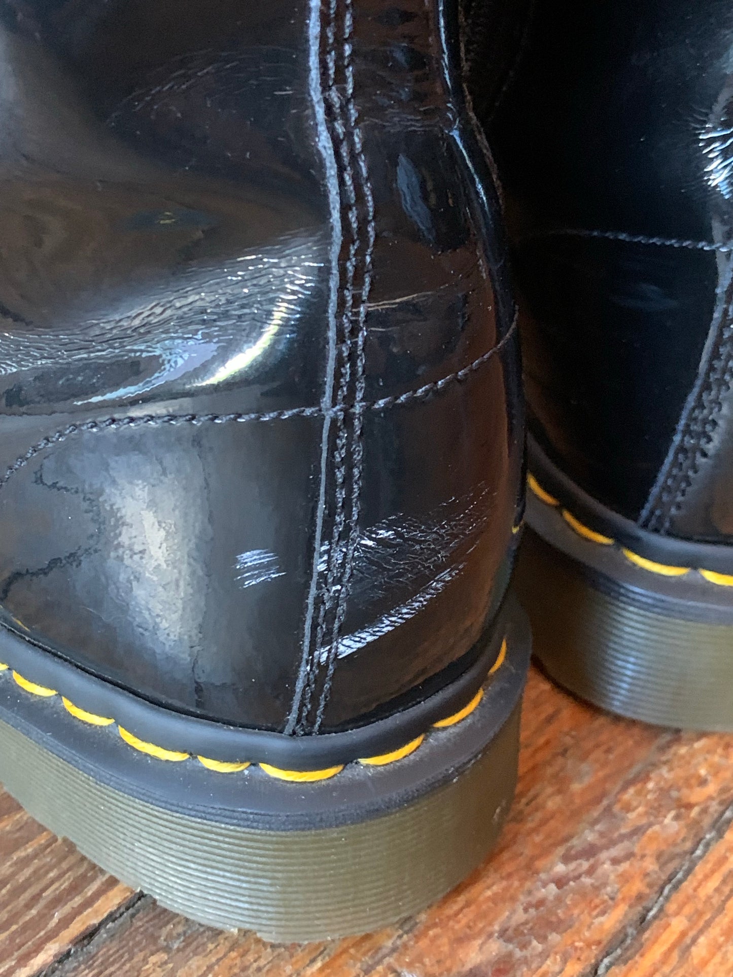 Doc Marten 20 Eyelet Black Patent Leather Combat Boots