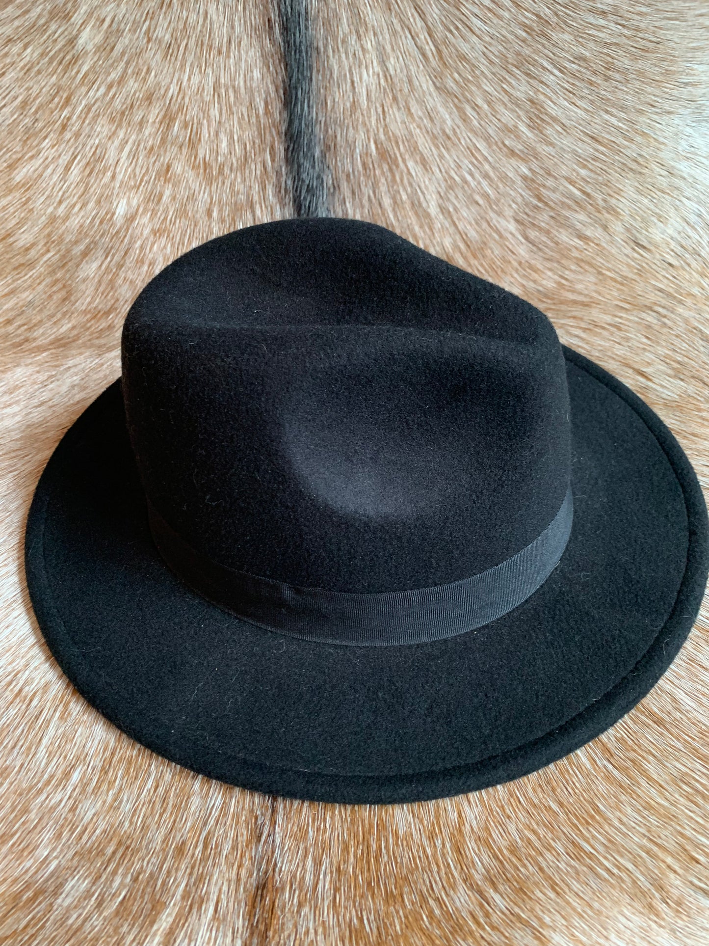 Black Wide Brimmed Fedora Hat