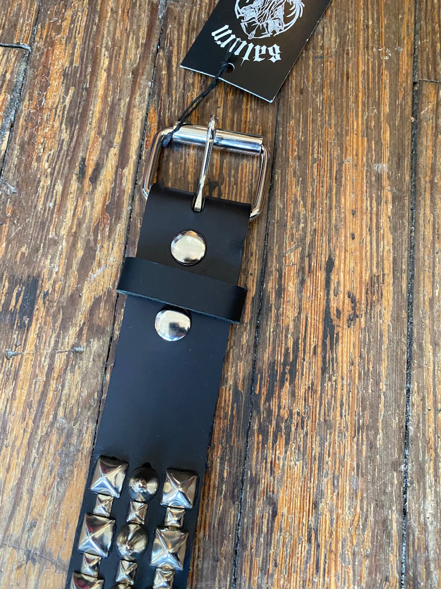 Black Leather Assorted Stud Belt