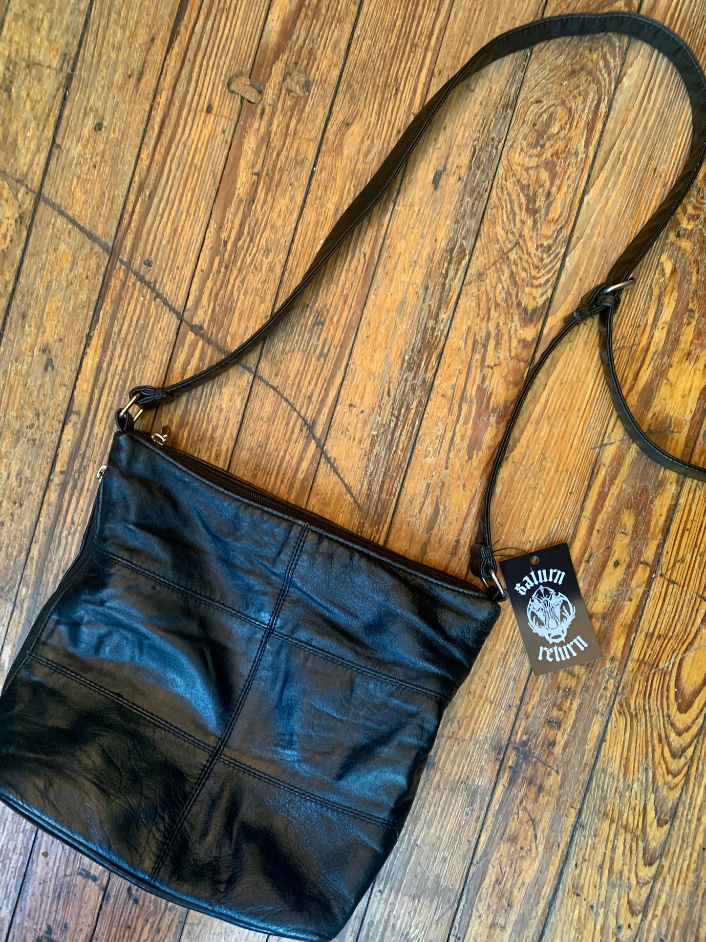 Vintage 90’s Black Leather Shoulder Bag
