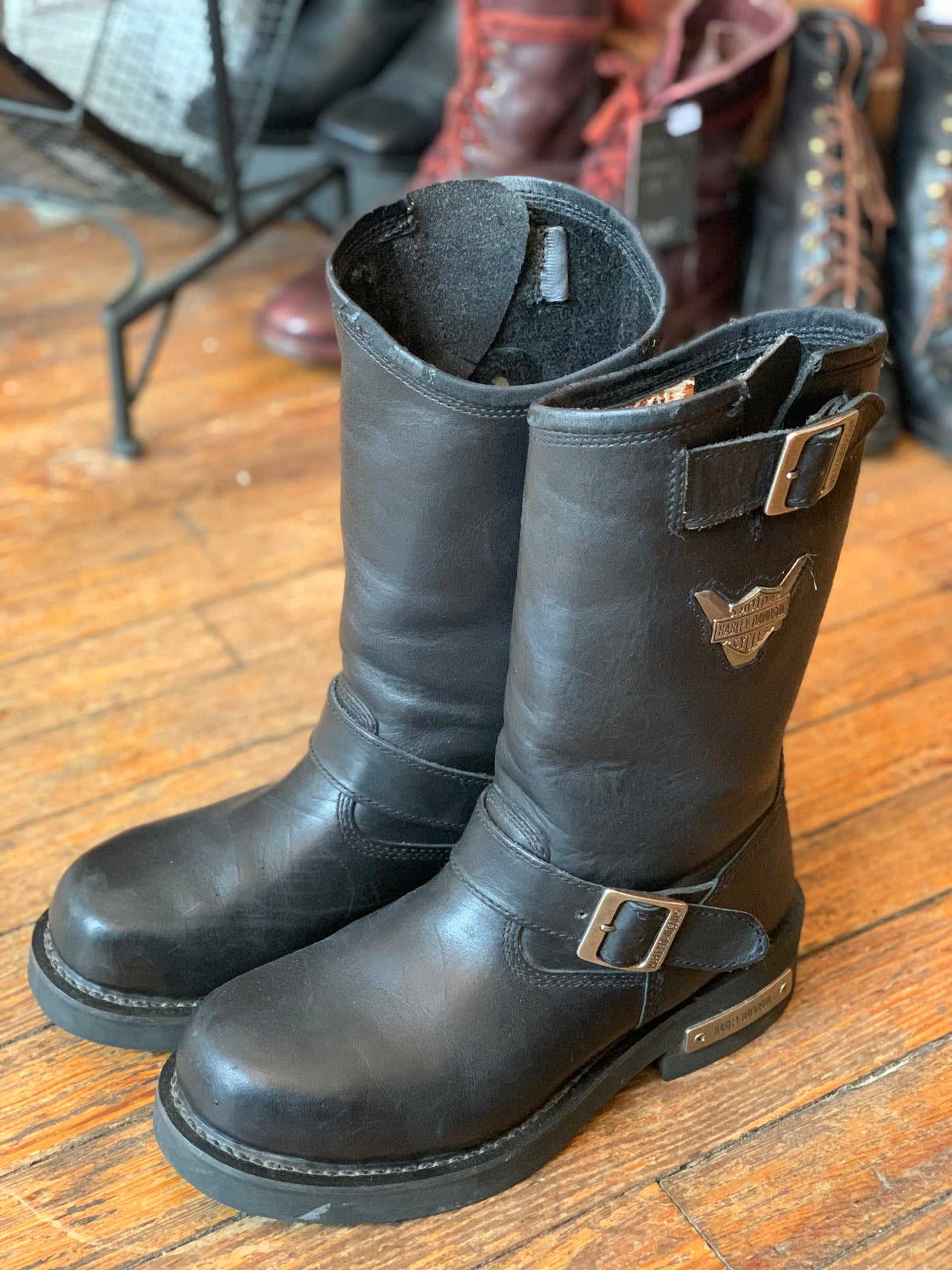 Harley Davidson Black Leather Engineer Boots