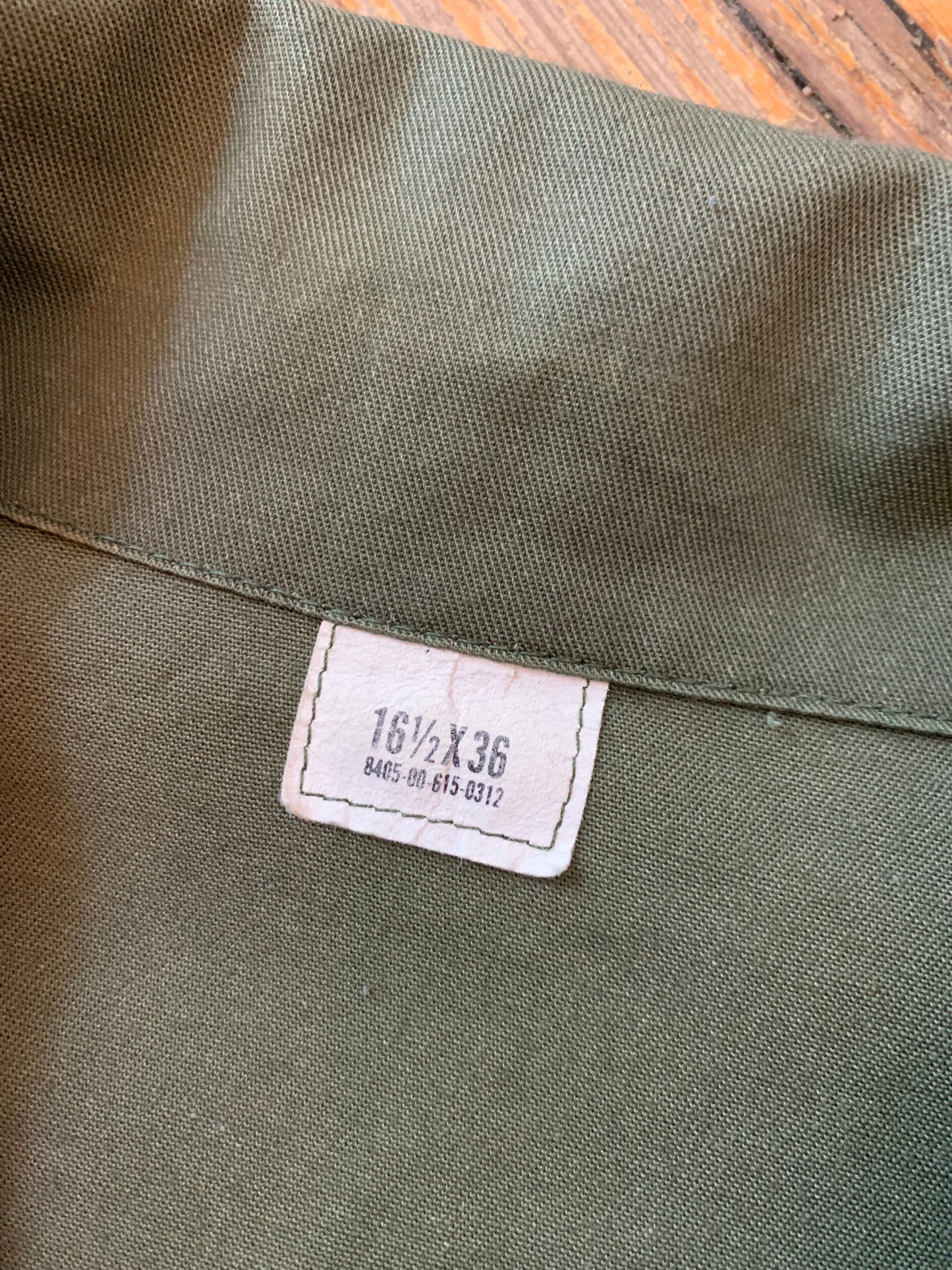 Military Green Canvas Button Up Shirt