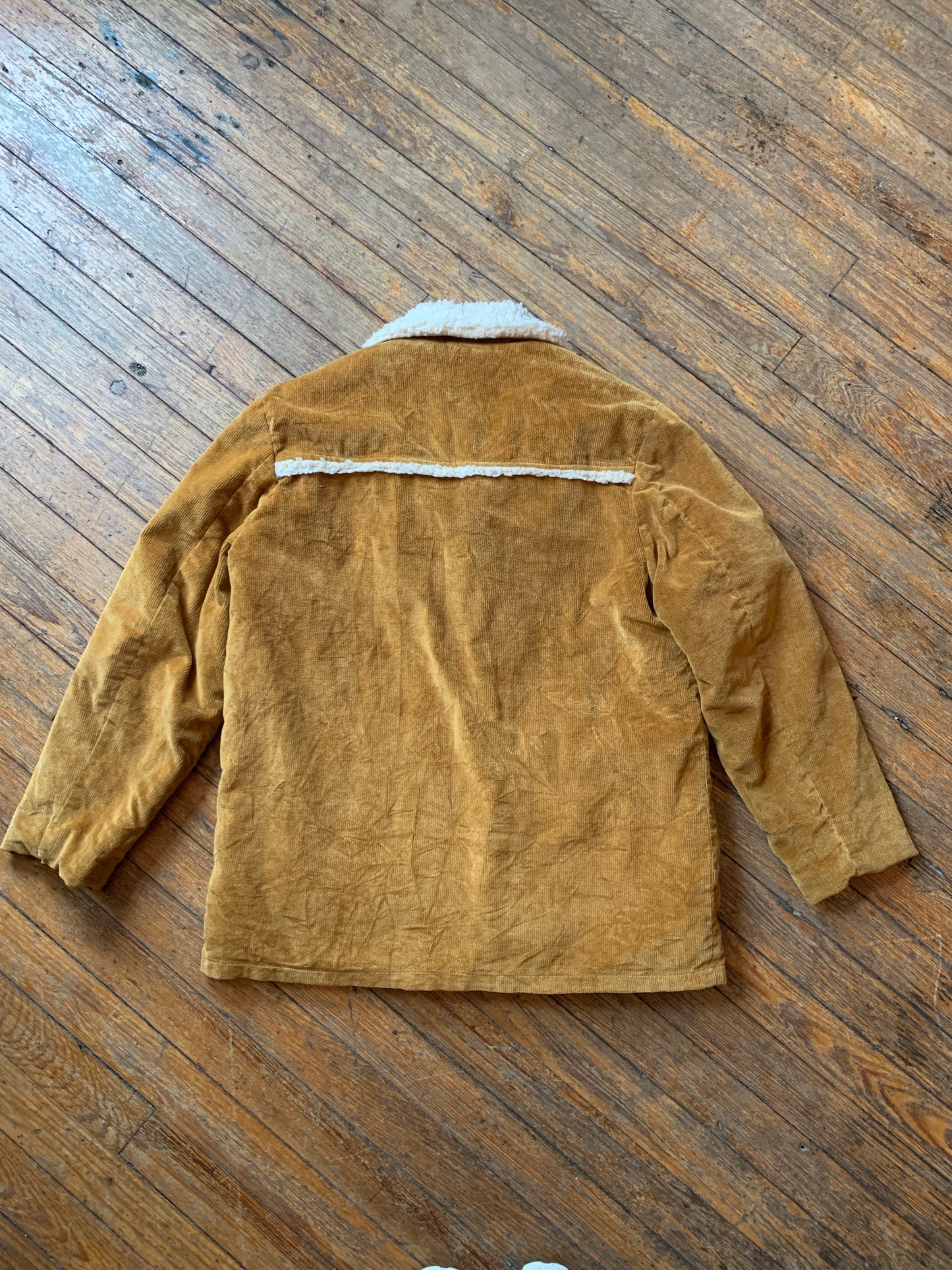 Vintage Tan Shearling Corduroy Coat
